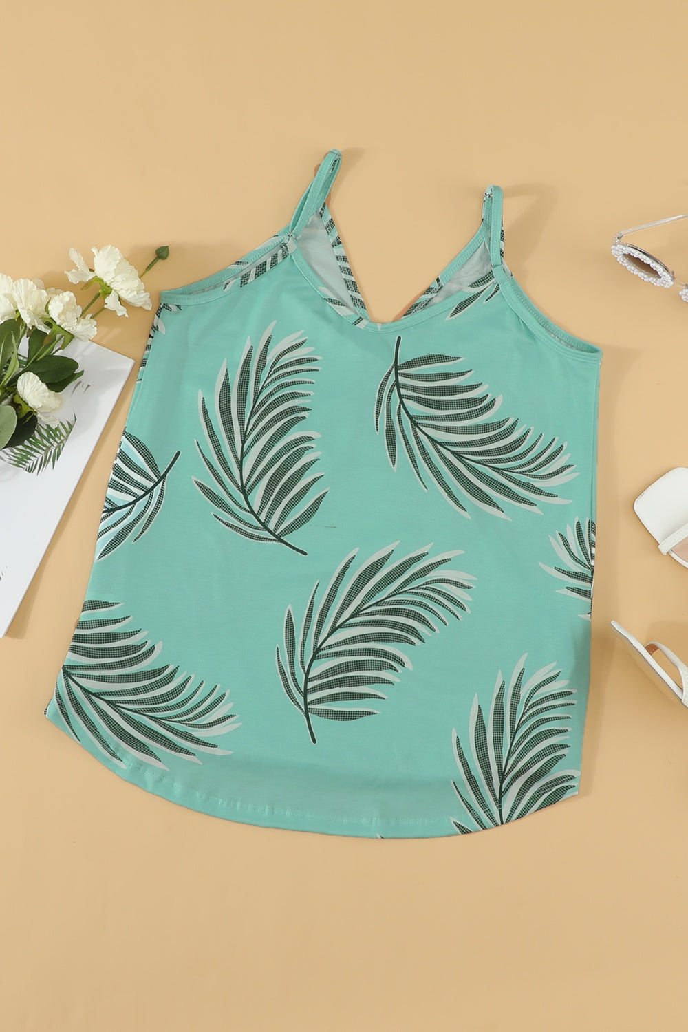 Printed Surplice Spaghetti Strap Cami
