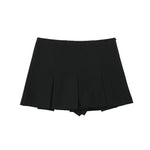 High Waist Wide Pleats Shorts Skirts
