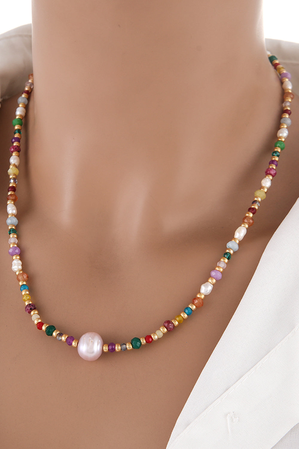 Multicolored Bead Necklace
