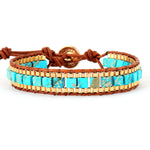 Fashion Imperial Stone Hand-woven Leather Bracelet
