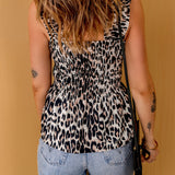 Leopard Square Neck Wide Strap Tank
