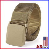 Mens Outdoor Sports Military Tactical Nylon Waistband Canvas Web Belt Adjustable
