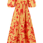 Printed Off-Shoulder Balloon Sleeve Dress
