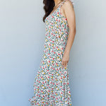 Doublju In The Garden Ruffle Floral Maxi Dress in Natural Rose
