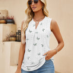 Eyelet Printed Notched Tank
