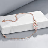 Sterling Silver Infinity Opal Bracelet Rose Gold Cable Chain
