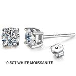 2CT Moissanite Stud Earrings - 925 Silver
