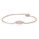 Sterling Silver Infinity Opal Bracelet Rose Gold Cable Chain
