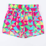 Color Block Elastic Waist Shorts
