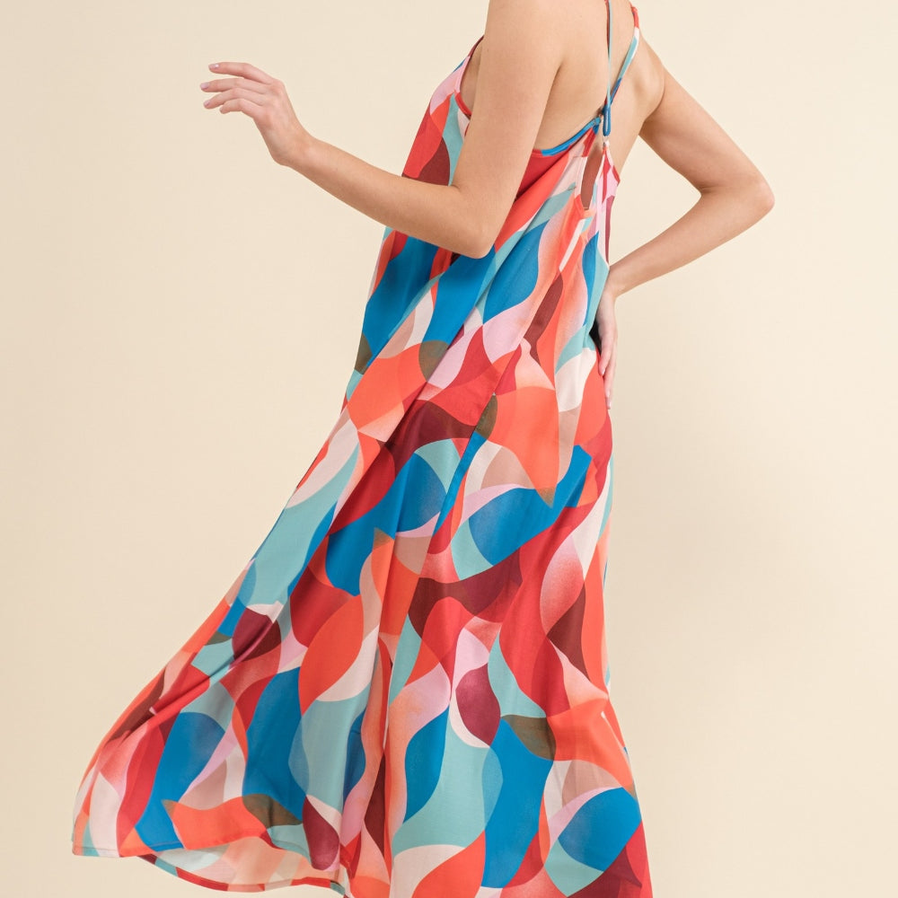 And the Why Printed Crisscross Back Cami Dress
