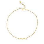 Sterling Silver Sequin Satellite Beaded Choker Necklace Gold Plated Necklaces for Women Girls
