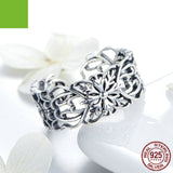 Vintage Flower Ring Silver 925 Sterling Silver Ring
