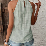 Halter Neck Dot Detail Top
