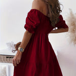 Full Size Ruffled Off-Shoulder Short Sleeve Dress
