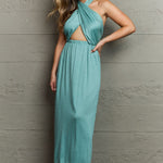 Ninexis Know Your Worth Criss Cross Halter Neck Maxi Dress
