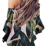 Tied Printed Off-Shoulder Half Sleeve Blouse
