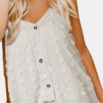 Swiss Dot V-Neck Buttoned Cami
