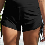 Drawstring Mid-Rise Waist Swim Shorts
