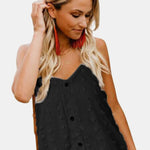 Swiss Dot V-Neck Buttoned Cami
