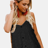 Swiss Dot V-Neck Buttoned Cami
