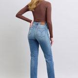 Judy Blue Full Size Run Vintage Wash Thermal Straight Jeans
