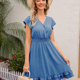 Swiss Dot Cap Sleeve Dress
