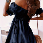 Full Size Ruffled Off-Shoulder Short Sleeve Dress
