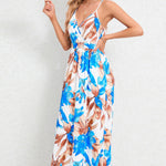 Printed Surplice Maxi Cami Dress
