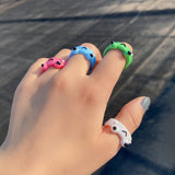 Trendy Simple Geometric Broadside Frog Ring
