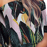 Tied Printed Off-Shoulder Half Sleeve Blouse
