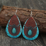 PU Leather Iron Hook Teardrop Earrings
