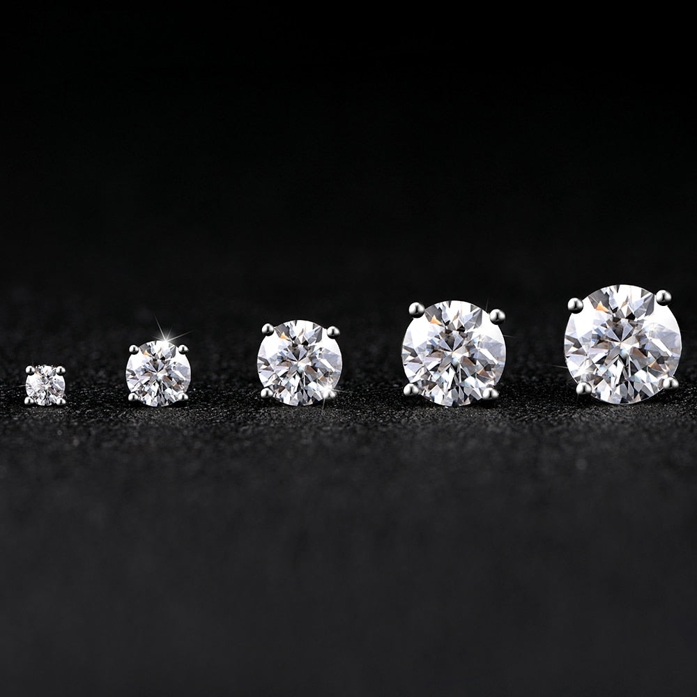 2CT Moissanite Stud Earrings - 925 Silver
