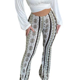 Women's  Flare Ethnic Print Pants
