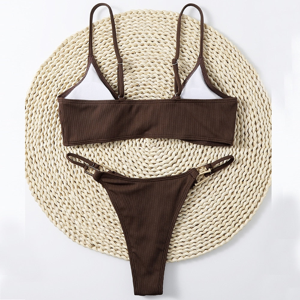 Sexy Ribbed Micro Bikini
