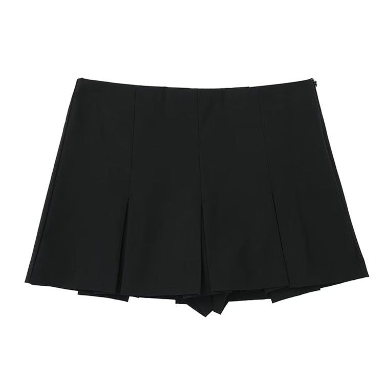High Waist Wide Pleats Shorts Skirts
